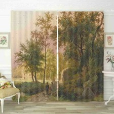Old Wooden Bridge Rode 3D Curtain Blockout Photo Printing Curtains Drape Fabric