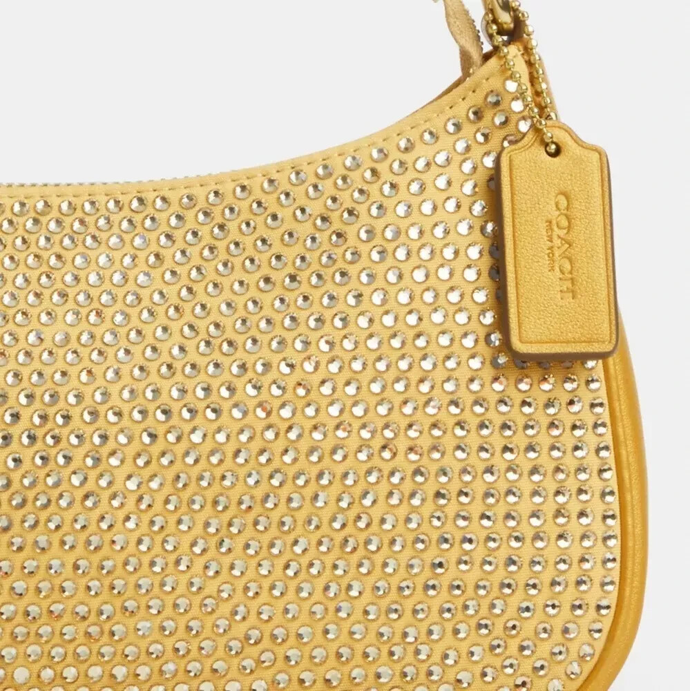 COACH Teri Crystal 2way Shoulder Bag/Crossbody Gold NWT AUTHENTIC image 4
