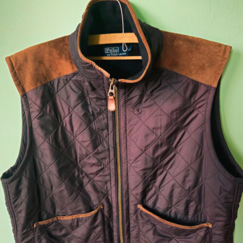 rare vintage Ralph Lauren Polo vest calf suede men's XXL - Picture 4 of 13