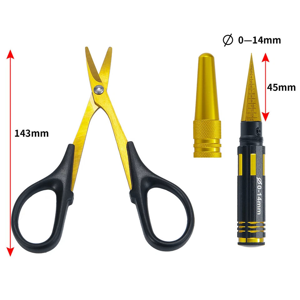 0-14mm Hole Puncher Reamer w/Sleeve Curved Scissors for RC Car Body Shell Tools - Image 2 of 4