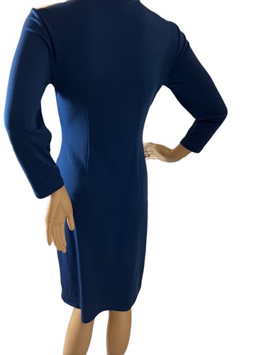 talbots Cascade Wrap Dress Color Blue Size XS - Picture 3 of 7