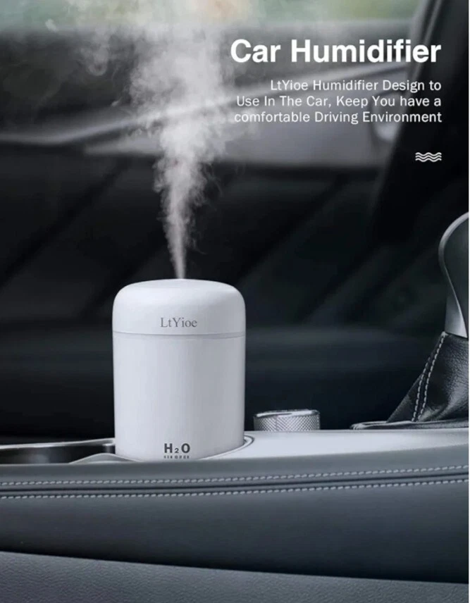 Umidificatore USB Portatile Mini per Ufficio Camere da Letto Rosa Luce Led - Immagine 3 di 3