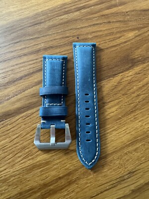 Panerai Leather  Watch Strap Premium Blue Leather PAM 26mm