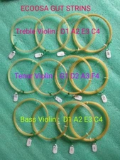 Violin Viola Cello Upright Double Bass Gut String- Musical Gut Corde  available