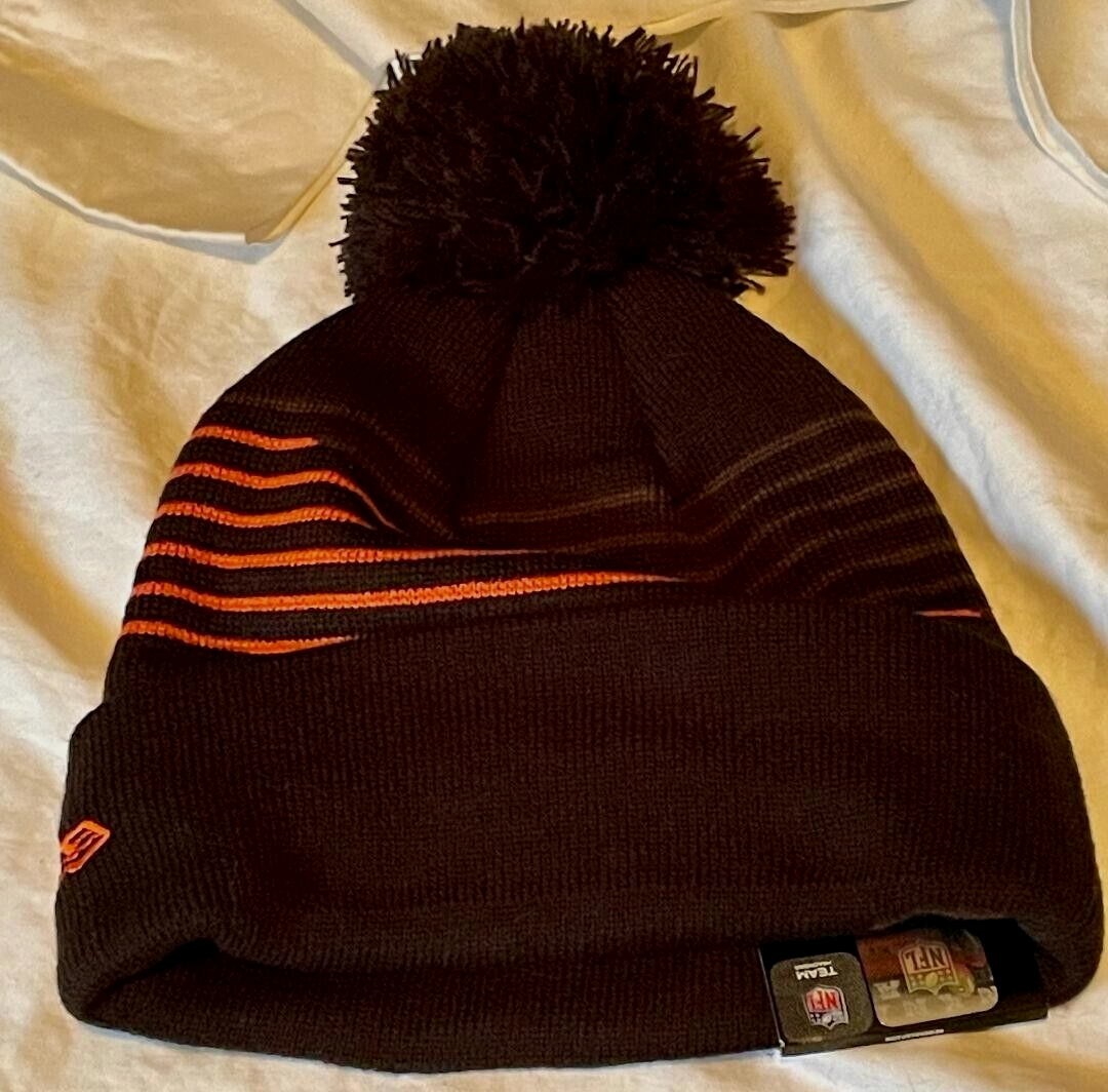 CLEVELAND BROWNS NFL NEW ERA ZIG-ZAG BROWN/ORANGE CUFFED KNIT