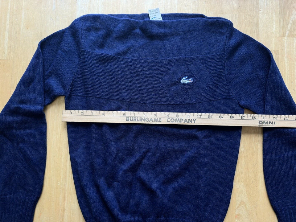 Suéter de Colección Nuevo con Etiquetas Haymaker Lacoste Cuello Barco Para Mujer Azul Marino Talla 38 Hecho en EE. UU. Foto 4 de 4