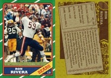 Tarjeta personalizada Ron Rivera 1986 Chicago Bears