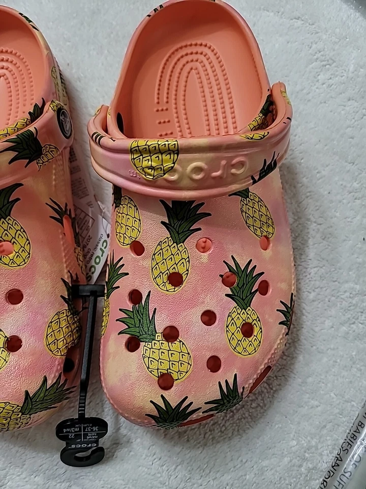 Zuecos Crocs Clásicos Retro Resort Piña Zapatos para Mujer Talla 7 Sin Cordones 207849-83F Foto 4 de 4