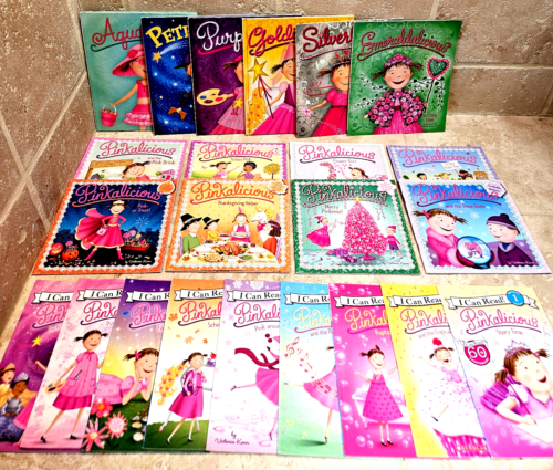 Lot 23 PINKALICIOUS Picture Books & Readers Victoria Kann HC/PB, Stickers Inc.