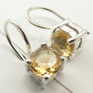 YELLOW-CITRINE-GEMSTONE-925-Solid-Silver-Women-039-s-Intricate-Earrings-1-4-034-1-8-gms
