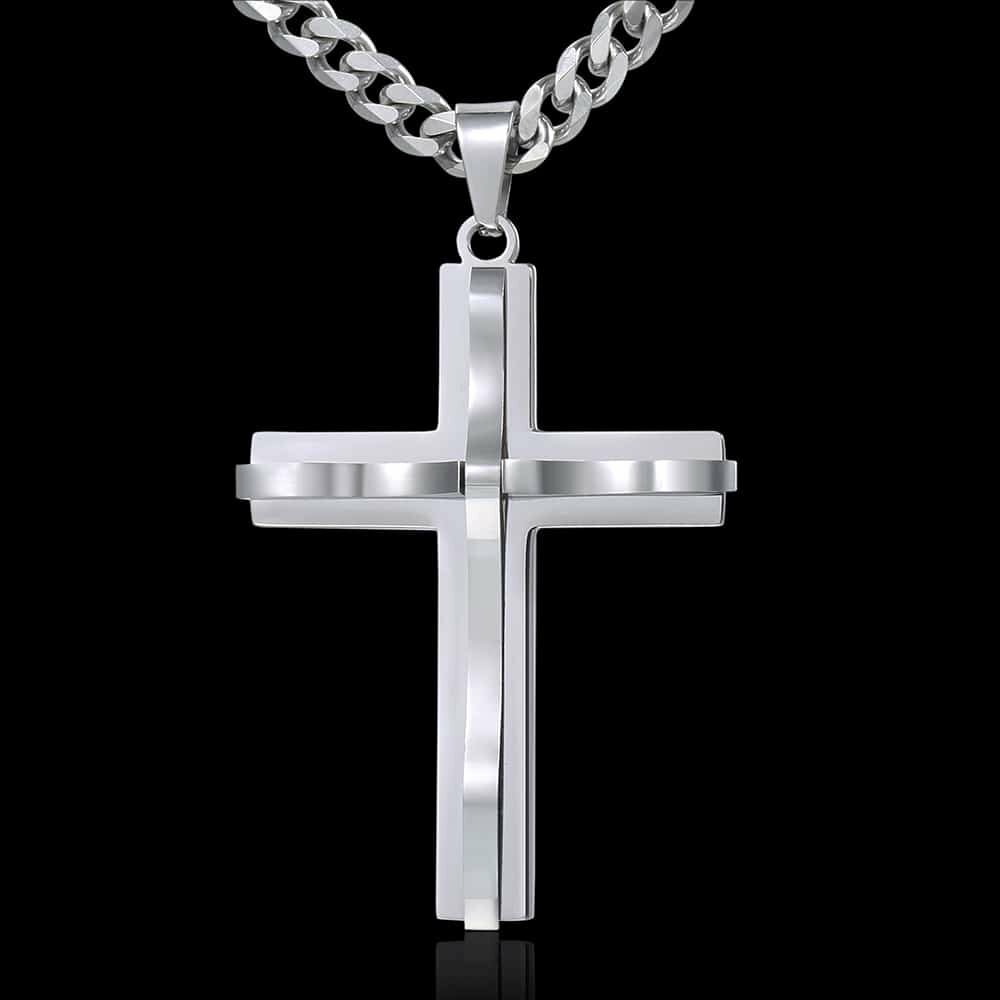 2mm-5mm 10-100 Slver Stanless Steel Cross Chan Lnk Necklace HN5