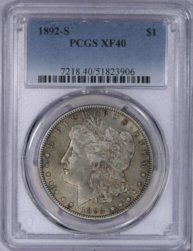 1892-S Morgan Silver Dollar $1 PCGS XF40 EF40