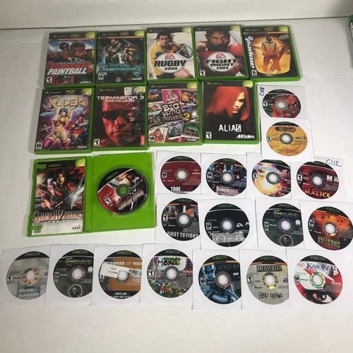 Lot of 27 Original Xbox Video Games, 17 Loose & 10 in Case, Variety Games [AA21]