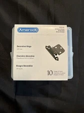 Amerock | Cabinet Hinge | 3/8 inch (10 mm) Inset Hinge | Oil Rubbed Bronze 10PK