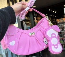 Her Universe Hello Kitty Baguette Heart Purse & Bow Coin Purse Viral Nwt