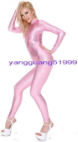 Unisex 16 Color Shiny Metallic Women Men Jumpsuits Bodysuit Catsuit Costume F308 - Picture 13 of 15