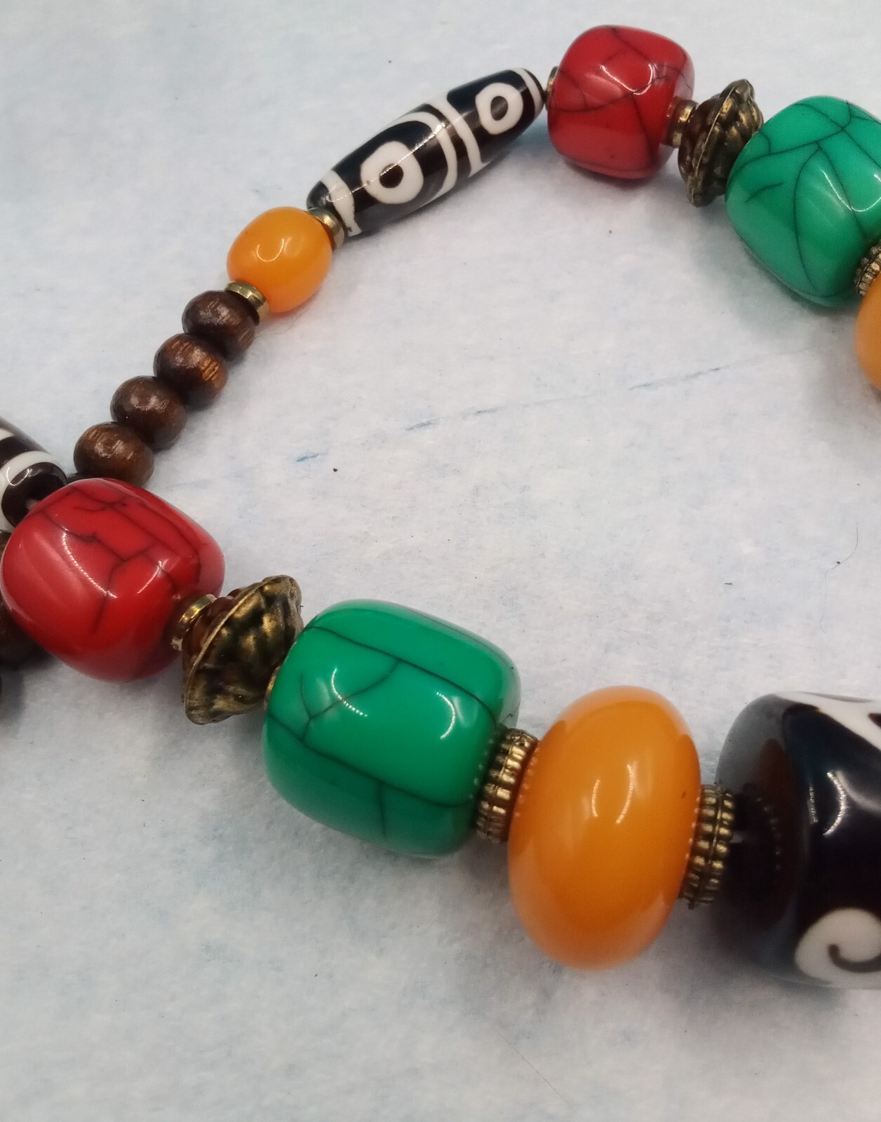 Ethnic Acrylic Multi Bead Statement Necklace - image 5