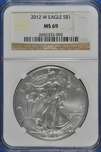 2012 W Burnished $1 Silver Eagle NGC MS 69 (Brown Label)