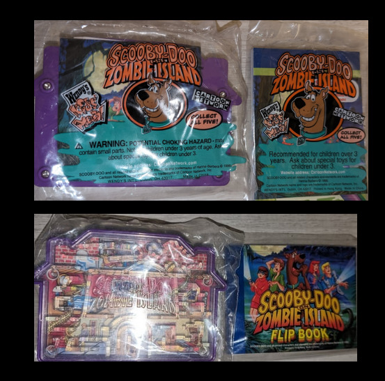 Wendy's Kid's Meal Toys Scooby-Doo Zombie Island Marble Maze & Flip Book LOT NEW