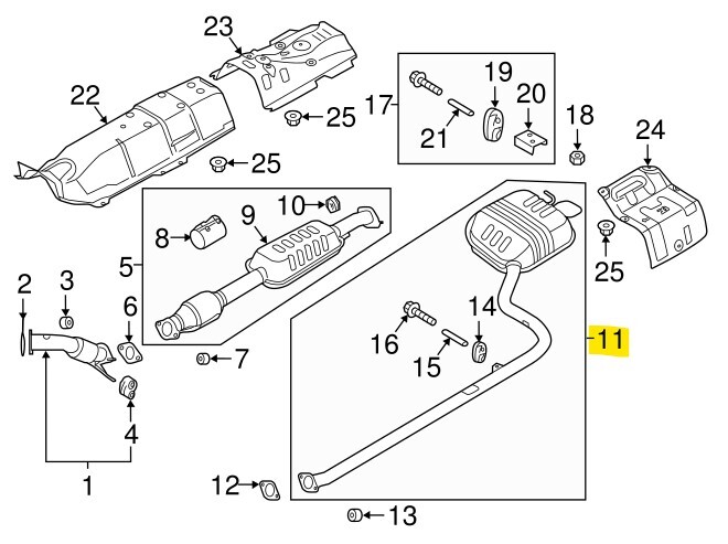 New OEM Rear Muffler Genuine Hyundai Sonata Hybrid 2016-2019