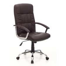 Poltrona per Ufficio Scrivania Sedia con Ruote Girevole Presidenziale Braccioli