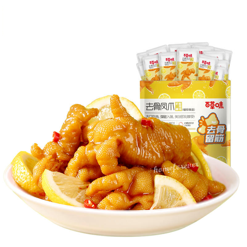 400 g Baicaowei Limón Pies de Pollo Picantes Sin Hueso