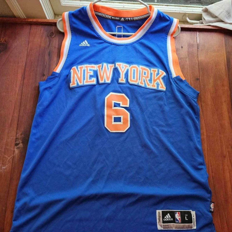 Camiseta deportiva de baloncesto cosida Adidas Kristaps Porzingis New York Knicks NBA Foto 3 de 4