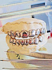 18k Plated  Gold Grillz 8 Top and 8 Bottom