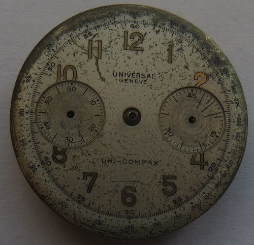 Universal Geneve cal. 285 chronograph mens wristwatch movement & dial balance Ok - Picture 2 of 10