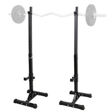 2 Rack Sturdy Steel Squat Barbell Bench Press Stands Exercise Strength Training