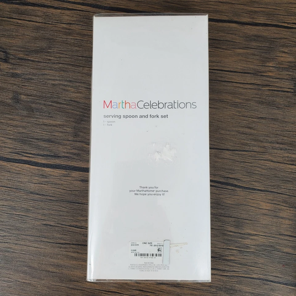 Martha Celebrations Clear Plastic Serving Spoon and Fork Set - Image 2 of 2