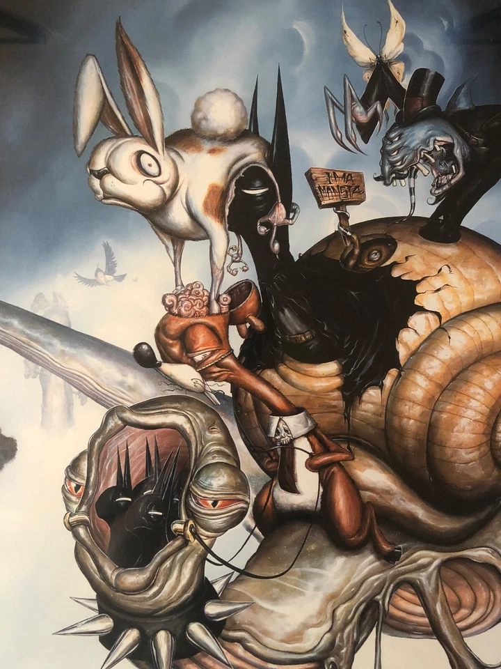 格雷格 "CRAOLA" SIMKINS "Caustic Bunny Snail" 打印框 罕见! 25 艺术版 — 第 4/4 张图片