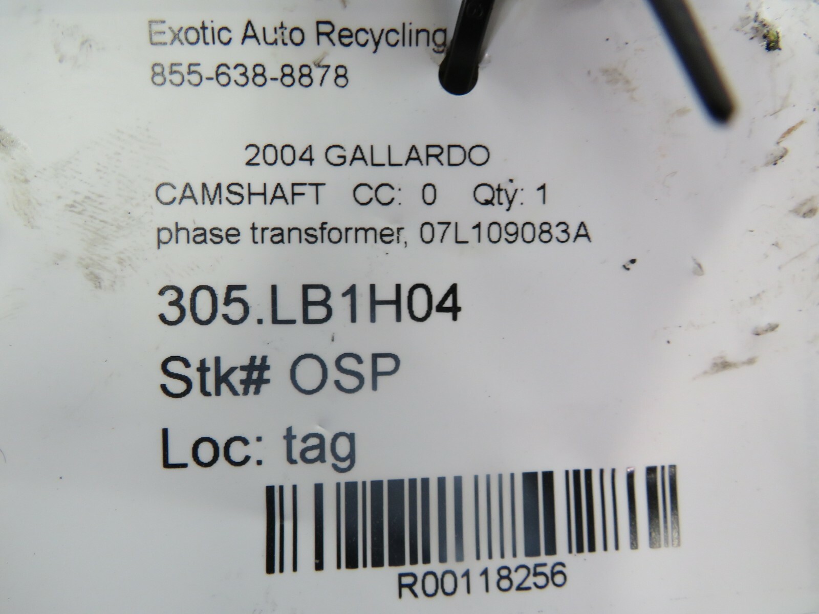 Lamborghini Gallardo, Phase Transformer, Used, P/N 07L109083A