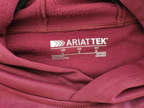 Ariat Hoodie Women Large Maroon Pullover Sweatshirt (31) - Picture 3 of 7