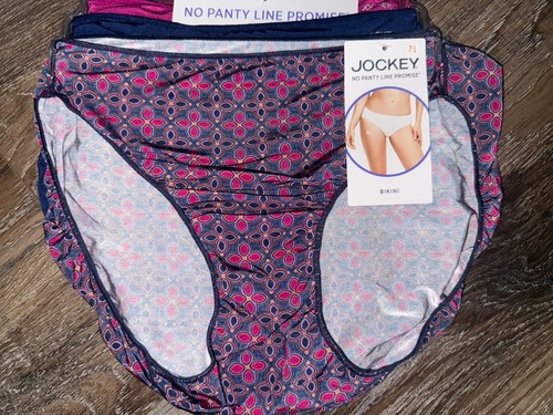 Jockey 3-Pair Women's Bikini Underwear Panties Tactel Nylon Blend (A) ~ L/7