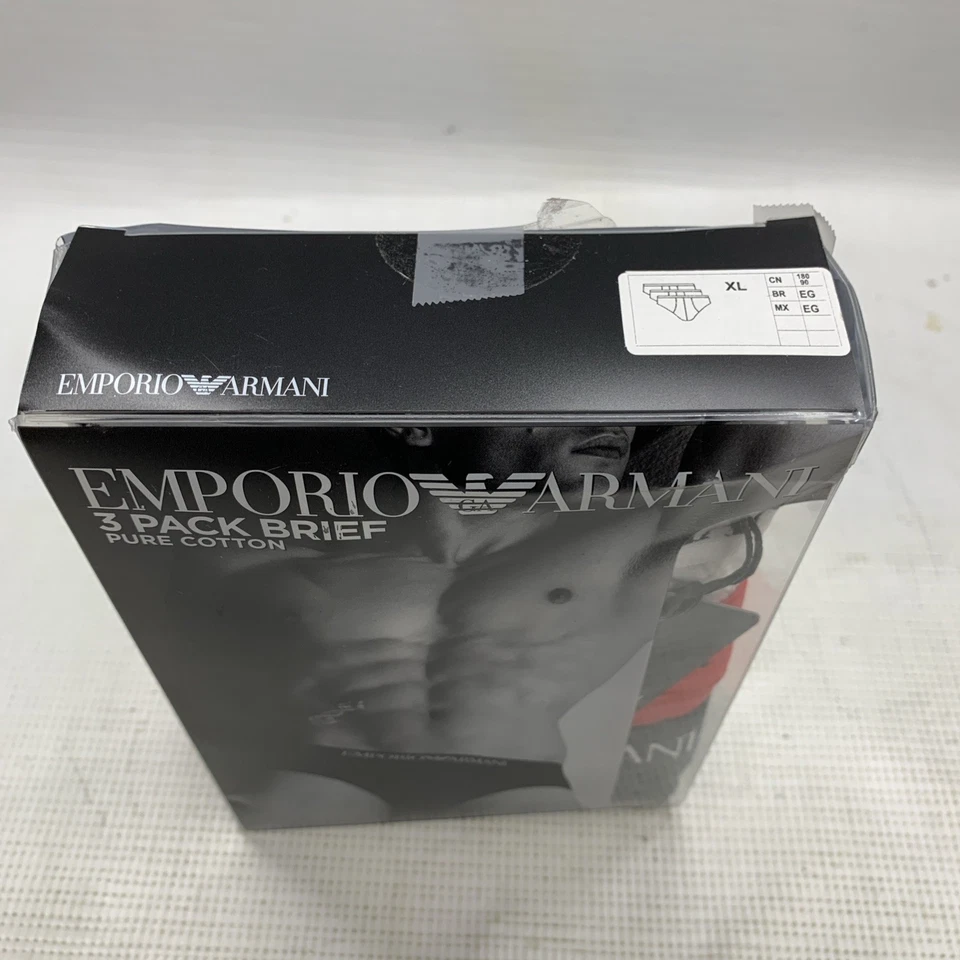 EMPORIO ARMANI Calzoncillos Algodón Puro Blanco Rojo Negro Talla XL - Paquete de 3 Foto 2 de 4
