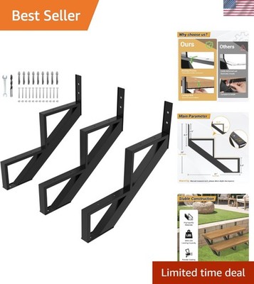 3 Pack Heavy Duty Steel Stair Riser for 20'' Height Decks - Easy Installation!