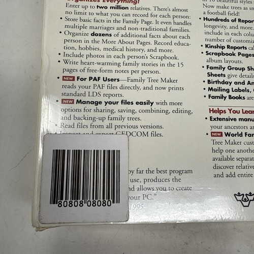 Broderbund Family Tree Maker Deluxe Edition 3.0 Windows 3 1/2" Diskette - Sealed - Picture 6 of 17