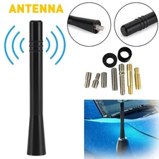 4" Short Black Aluminum Antenna Mast AM/FM With Screws For 2022 Ford Universal