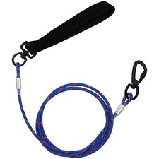 5FT Chew Proof Metal Dog Leash Heavy Duty Steel Cable Blue Rotate Clasp