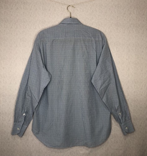 Camisa Loro Piana Para Hombre Talla 16.5 Azul Verde Cuadros Italia Abotonada Manga Larga - Imagen 8 de 16