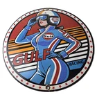 Vintage Gulf Gasoline Sign - Racing Automobile Porcelain Gas Pump Sign