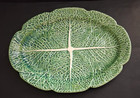 Bordallo Pinheiro Portugal Green Cabbage Oval Serving Platter 17" x 12.5"