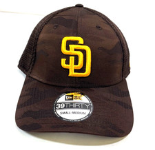 San Diego Padres MLB NE Tonal Camo Neo Flex-Fit  Hat~Brown/Gold