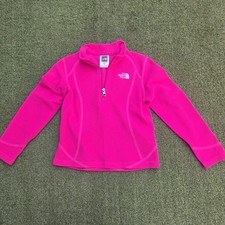 The North Face Fleece Girls XS/TP 6 Pink Pullover 1/4 Zip Long Sleeve