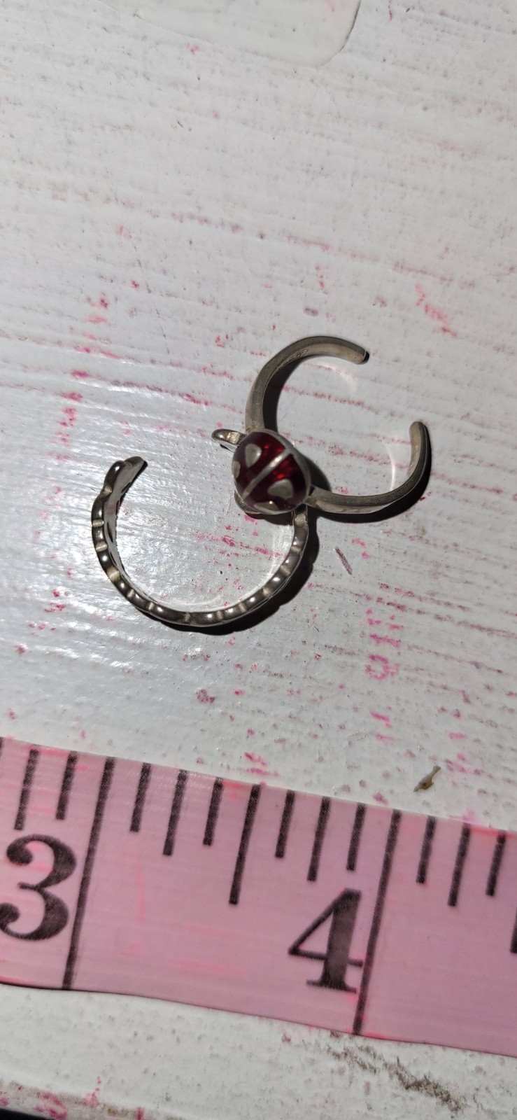 Real 925 Silver Adjustable Toe Ring 2pc  BUTTERFL… - image 2