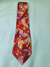 Steven Harris Necktie Musical Notes Teacher School Educator Principal Hand Made