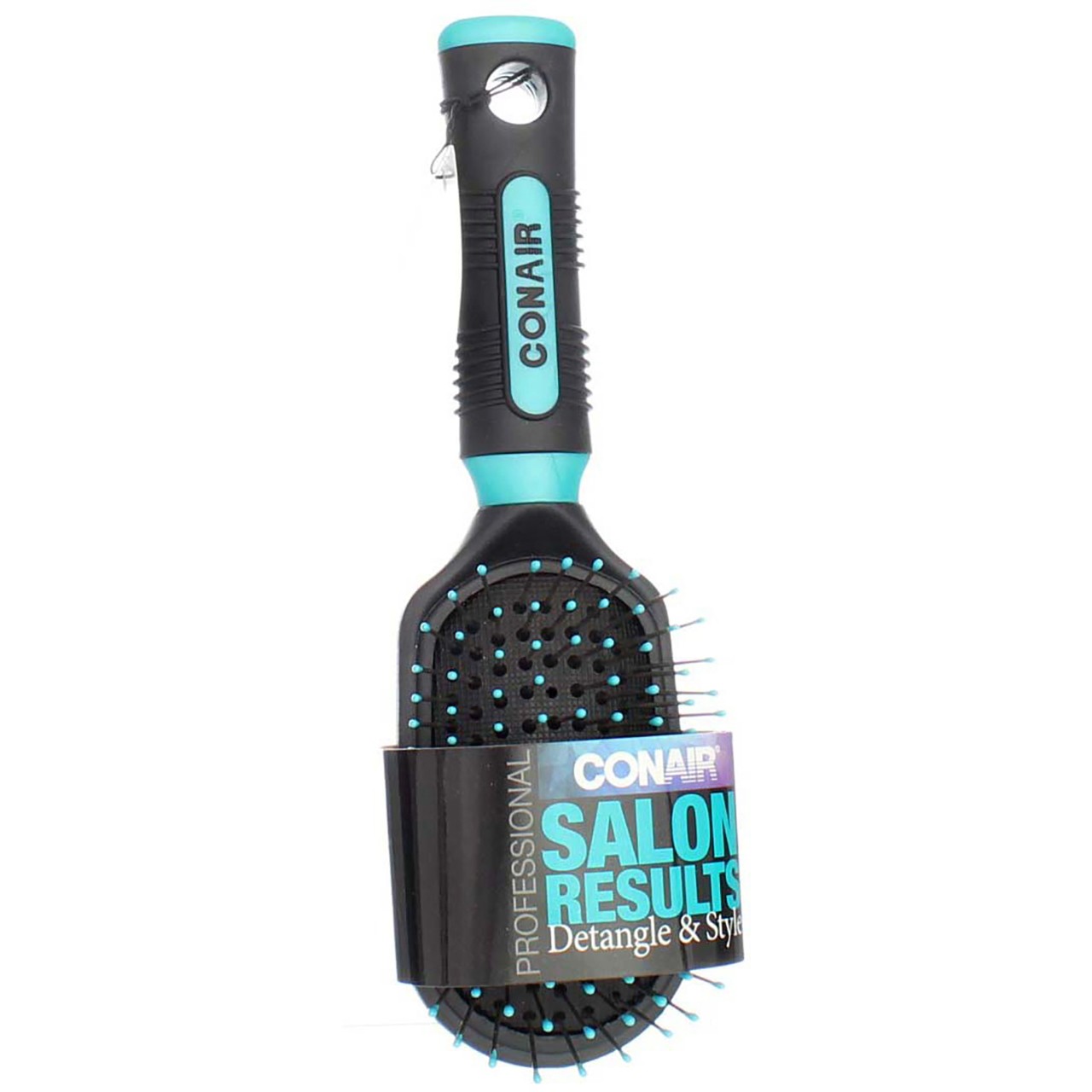2 Pack Conair Salon Results Cushion Hair Brush, Black & Teal