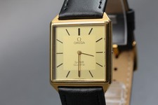 Vintage 1980s Omega DeVille Quartz 20Mic GP Gold Dial Ref.191.0075 [Near Mint]