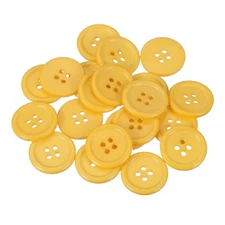 22 Pcs Resin Round Buttons for Craft, 4 Holes Sewing Snaps, Yellow (20mm)
